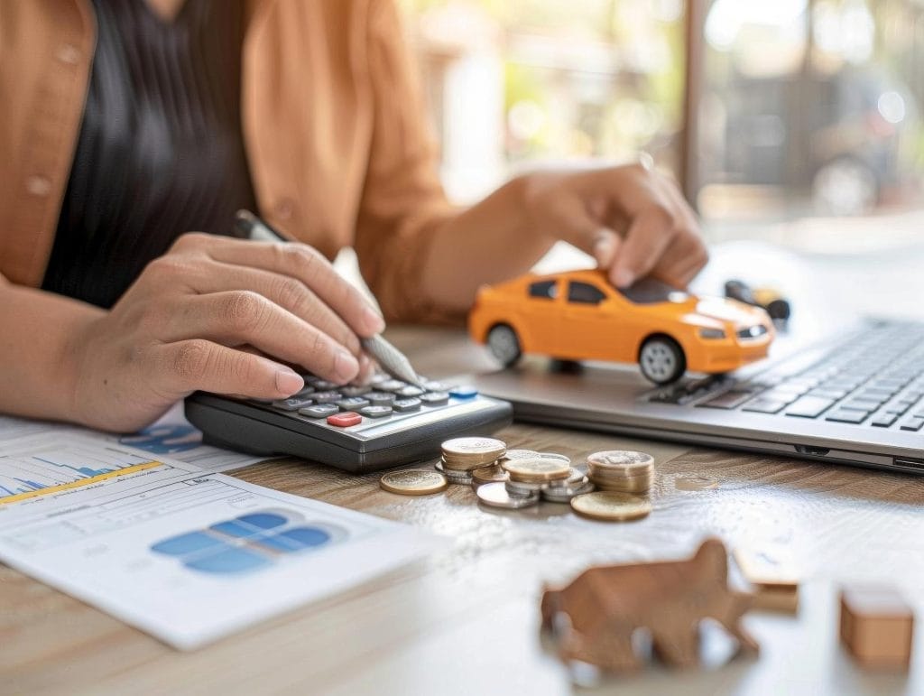 Orange Toy Car on Stylish Table
